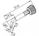 ERSADUR Soldering tip, lead-free, 2,5 mm, chisel shaped, bent