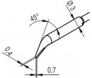Desoldering LeadFree chisel shaped, 0.7 mm, angled ERSADUR tip pair
