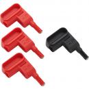 Magnetic probe tips (3 red/1 black) for voltage test leads with 4 mm banana connectors