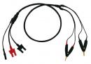 Kelvin clip test leads with safety banana plugs for multimeters as well as GOM-804 and GOM-805 miliommeters