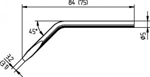 ERSADUR, chisel-shaped, bent 3.1 mm 