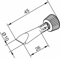 ERSADUR Soldering tip, lead-free, 10 mm, chisel shaped, conical 