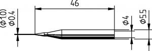 ERSADUR Soldering tip, pencil point, 1.0 mm Ø 