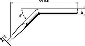 ERSADUR Soldering tip, chisel-shaped 5.3 mm, bent 
