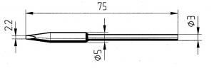ERSADUR Soldering tip, lead-free, chisel shaped 2,2mm, reinforced 