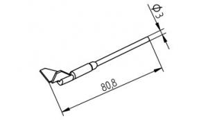 ERSADUR Desoldering tips (pair) lead-free 90° angle, length 12.5 mm for PLCC 28 