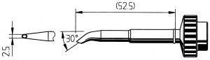 ERSADUR Soldering tip, SolderWell with concave portion, 2.5 mm, bent 30° 