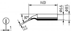 ERSADUR Long-Life soldering tip, chisel-shaped, bent, 2.2 mm  