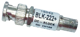 BNC tipo užtvara nuolatinei srovei, 50 Ω, 10 MHz - 2,2 GHz 