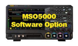 DS/MSO5000 serijos osciloskopų parinkčių, įskaitant nuoseklių sąsajų protokolų analizę ir matavimo funkcijas, rinkinys 