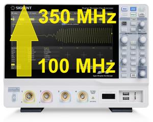 SDS2104X HD osciloscope bandwidth upgrade to 350 MHz 