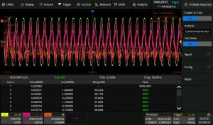 SDS6000L serijos žemo profilio osciloskopų parinktis - galios analizavimo funkcija 