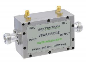 SBK (VSWR) tiltelis perduodamos ir atspindėtos galios iki 200 W matavimui dažnių ruože nuo 60 kHz iki 500 MHz 