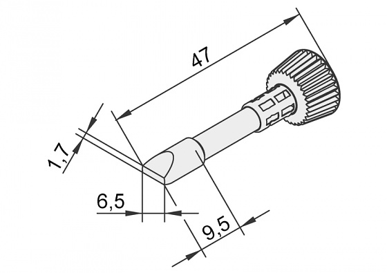 ERSADUR Soldering tip, lead-free, 6,5 mm, chisel shaped 