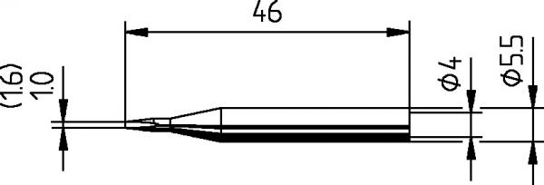 ERSADUR Soldering tip, chisel-shaped, 1.6 mm 