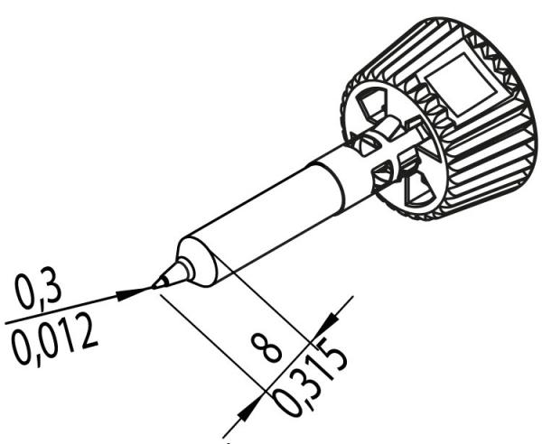 ERSADUR Soldering tip, lead-free, pencil point 0,3mm Ø 