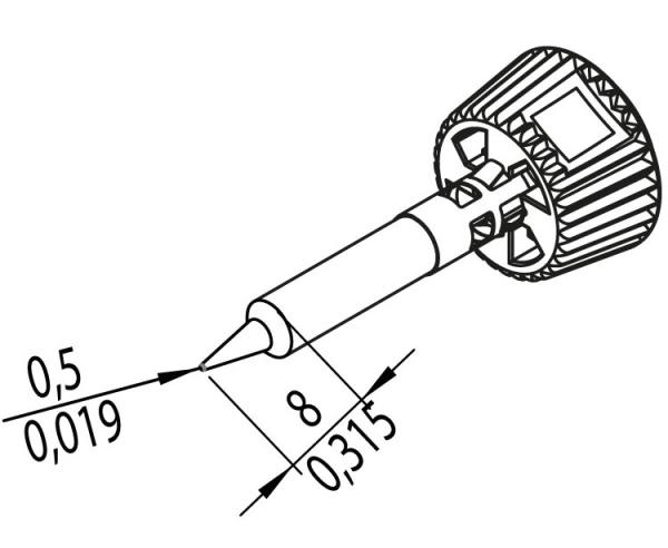 ERSADUR Soldering tip, lead-free, pencil point 0,3mm Ø, extended 