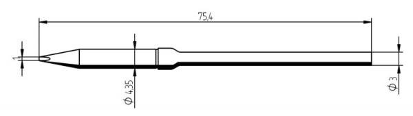 ERSADUR Soldering tip, lead-free, chisel shaped 1,0mm 