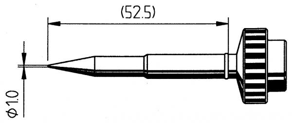ERSADUR Soldering tip, lead-free, pencil point, 1.0 mm Ø 