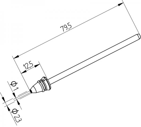 Desoldering tip 742, internal Ø 1,0, outer Ø 2,3 with enhanced thermal transfer 
