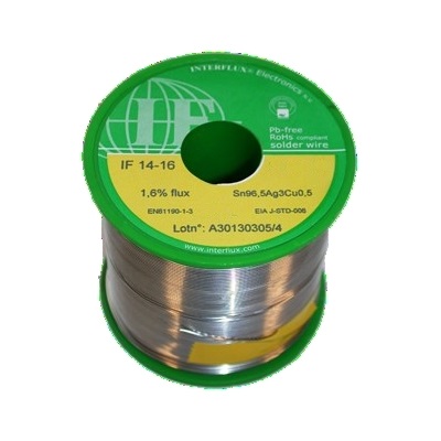 Lead free SAC305 (Sn96,5Ag3,0Cu0,5) solder wire with 1,6% REL0 flux, ø 1 mm, 500 gr. reel 