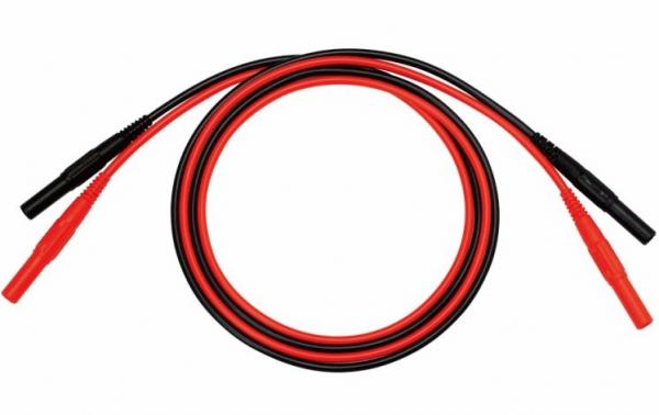 1 m matavimo laidų pora (raudonas ir juodas) su saugiais 4 mm kištukais abiejuose galuose 1000 V/19  A 