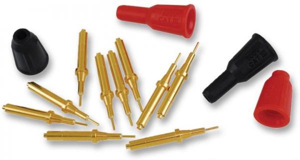 Battery analyzer probe accessory set: 10x replacement Probe tips, 2x long probe tip covers, 2x short probe tip covers 