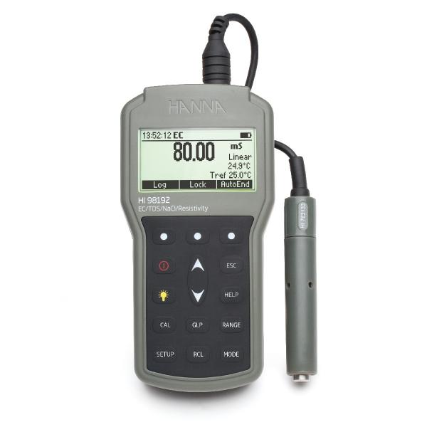 Waterproof Portable EC/TDS/Resistivity/Salinity Meter - HI98192 