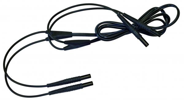 2m dvigyslis juodas srovės matavimo replių N-1 jungimo laidas su 4mm kištukais 